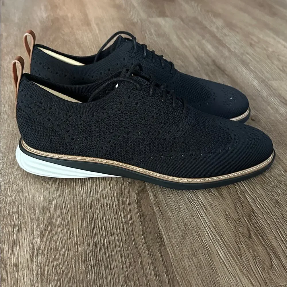 NIB Cole Haan‎ Men's Grand Evolution Stitchlite Black Knit Oxford Shoes Size 13